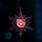 Светодиодная игрушка на липучке «Снежинка со снеговиком» 13 см, батарейки LR44х3, свечение мульти - фото 7264512