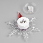 Светодиодная игрушка на липучке «Снежинка со снеговиком» 13 см, батарейки LR44х3, свечение мульти - фото 7264515