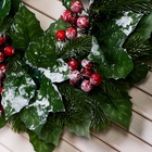 Венок новогодний d=30 см «Зимнее волшебство. Уютная сказка», с листьями и ягодами - Фото 3