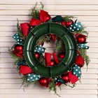 Венок новогодний d=30 см «Зимнее волшебство. Уютная сказка», с красными шарами и лентами 9692758