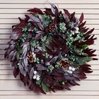 Венок новогодний d- 38 см "Уютная сказка" листья шишки зелень - фото 1707363
