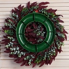 Венок новогодний d=38 см «Зимнее волшебство. Уютная сказка» листья, шишки, зелень - Фото 5