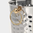 Ведро для льда «Чеканный», 5.2 л, 25×20×20.5 см, нержавеющая сталь, золотые ручки - Фото 5