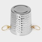 Ведро для льда «Чеканный», 5.2 л, 25×20×20.5 см, нержавеющая сталь, золотые ручки - Фото 6