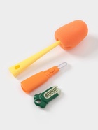 Ёршик - щётка для мытья посуды, с двумя дополнительными щетками, губка 5 см, длина 28 см, МИКС - Фото 3