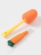 Ёршик - щётка для мытья посуды, с двумя дополнительными щетками, губка 5 см, длина 28 см, МИКС - Фото 4