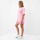 Комплект женский (футболка, шорты) MINAKU: SPORTY & STYLISH, светло-розовый, размер 48 - фото 22750444