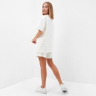 Комплект женский (футболка, шорты) MINAKU: SPORTY & STYLISH, экрю, размер 44 - фото 52470764