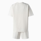 Комплект женский (футболка, шорты) MINAKU: SPORTY & STYLISH, экрю, размер 44 - фото 52470769