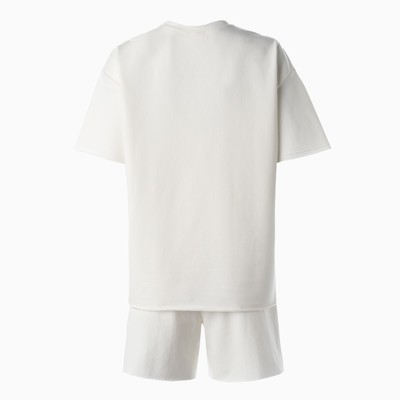 Костюм женский (футболка, шорты) MINAKU: SPORTY & STYLISH, цвет экрю, размер 46