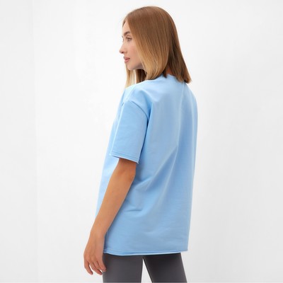 Футболка женская MINAKU OVERSIZE FIT: SPORTY & STYLISH цвет голубой, р-р 48