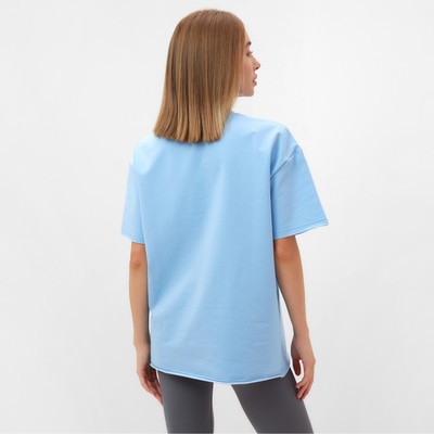 Футболка женская MINAKU OVERSIZE FIT: SPORTY & STYLISH цвет голубой, р-р 48