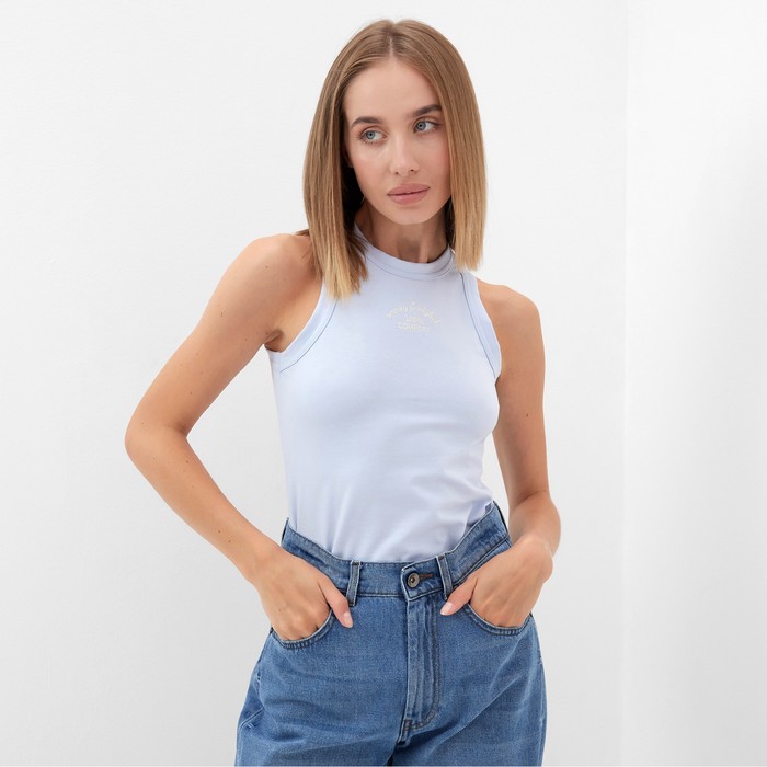 Майка женская MINAKU: SPORTY & STYLISH цвет светло-голубой,р-р 44 - Фото 1