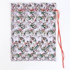 Мешок подарочный «Снеговики с ёлками», р. 45 × 35 см, органза - фото 7816033