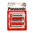 Батарейка солевая Panasonic Zinc Carbon, D, R20-2BL, 1.5В, блистер, 2 шт. - фото 3955110