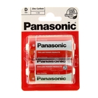 Батарейка солевая Panasonic Zinc Carbon, D, R20-2BL, 1.5В, блистер, 2 шт. - Фото 1