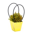 Сумка для цветов «Золото металлик», влагостойкая, 12×12 - 8×8 - 12.5 см - Фото 1