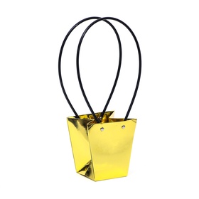 Сумка для цветов «Золото металлик», влагостойкая, 12?12 - 8?8 - 12.5 см (комплект 10 шт)