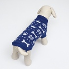 Свитер "Косточки-снежинки", размер 6 (ДС 17-20, ОГ 22-28, ОШ 14-16 см), синий - Фото 3