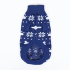 Свитер "Косточки-снежинки", размер 6 (ДС 17-20, ОГ 22-28, ОШ 14-16 см), синий - Фото 5