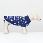 Свитер "Косточки-снежинки", размер 10 (ДС 23-26, ОГ 28-35, ОШ 18-22 см), синий - Фото 2