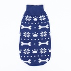 Свитер "Косточки-снежинки", размер 10 (ДС 23-26, ОГ 28-35, ОШ 18-22 см), синий - Фото 6