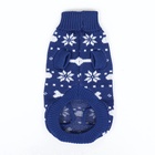 Свитер «Косточки-снежинки», размер 16 (ДС 35-39, ОГ 38-50, ОШ 24-28 см), синий - Фото 6