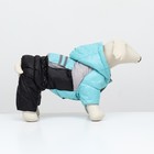 Комбинезон «Анорак» светоотражающий, размер 10 (ДС 25, ОГ 34, ОШ 24 см), чёрно-голубой - Фото 2