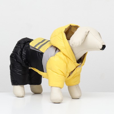 Комбинезон «Анорак», светоотражающий, размер 16, ДС 36, ОГ 46, ОШ 35 см, чёрный, жёлтый