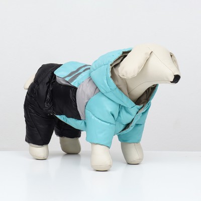 Комбинезон «Анорак» светоотражающий, размер 18 (ДС 40, ОГ 50, ОШ 38 см), чёрно-голубой