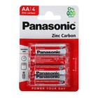 Батарейка солевая Panasonic Zinc Carbon, AA, R6-4BL, 1.5В, блистер, 4 шт, - Фото 2