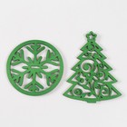 Фигурка на подставке "Елка" зеленая 10,2х8,3 см (набор 2 детали) - фото 49204483