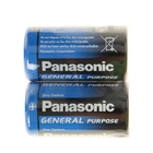 Батарейка солевая Panasonic General Purpose, C, R14-2S, 1.5В, спайка, 2 шт. - фото 320085346