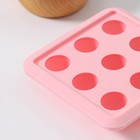 Форма для льда Доляна «Шары», 10.5×10.5×2 см, 9 ячеек (d=1.9 см), розовая - Фото 5