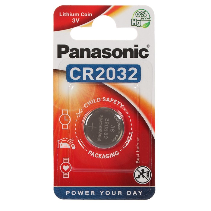 Батарейка литиевая Panasonic Lithium Power, CR2032-1BL, 3В, блистер, 1 шт - фото 51438678