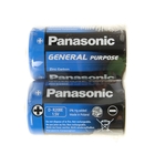 Батарейка солевая Panasonic General Purpose, D, R20-2S, 1.5В, спайка, 2 шт. - фото 320085347