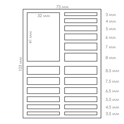 Уменьшитель размера кольца (набор 19 шт. на листе), прозрачный