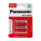 Батарейка солевая Panasonic Zinc Carbon, AAA, R03-4BL, 1.5В, блистер, 4 шт. - Фото 2