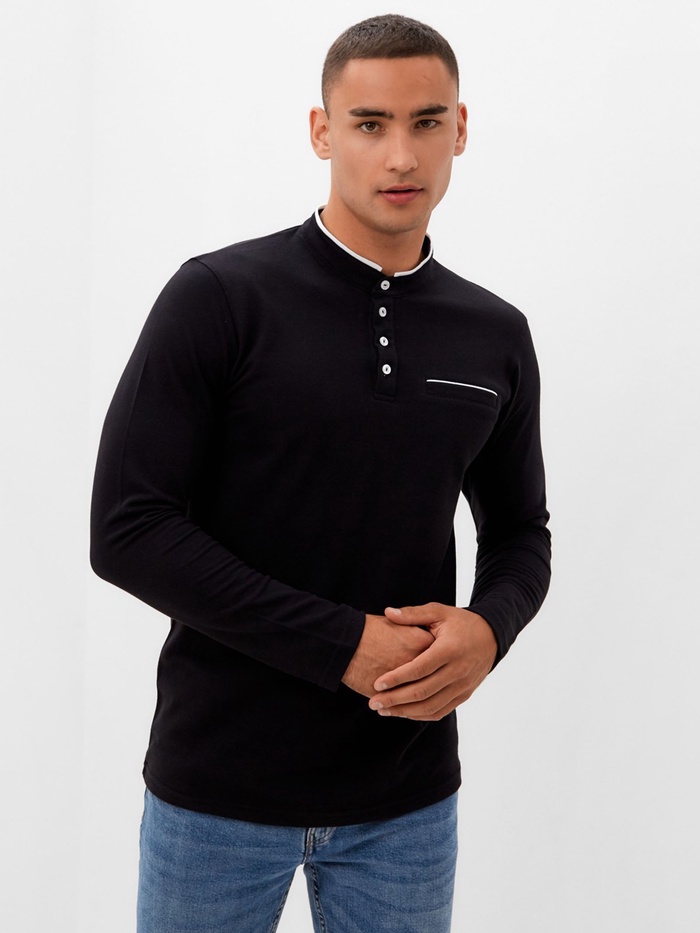 Футболка с длинным рукавом мужская MINAKU, размер 42, чёрный - Фото 1