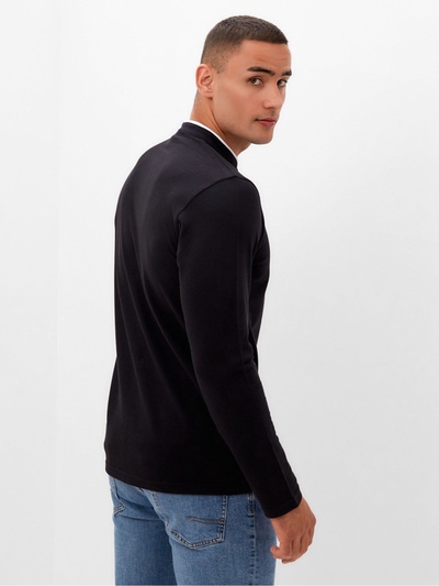 Лонгслив поло мужской MINAKU: Basic line MAN, размер 54. чёрный