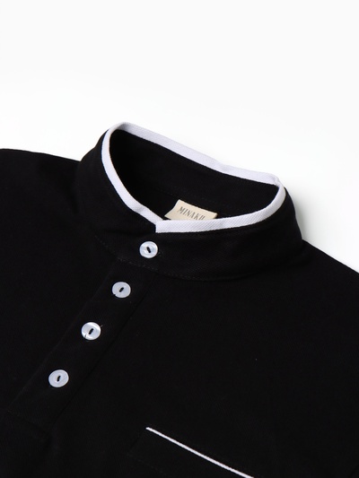 Лонгслив поло мужской MINAKU: Basic line MAN, размер 54. чёрный