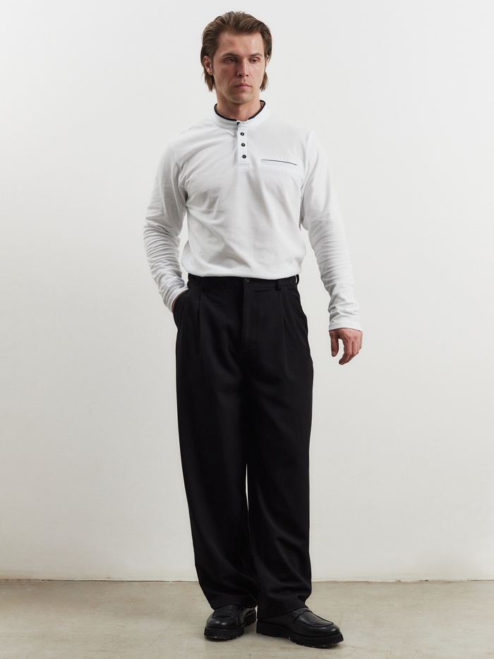 Лонгслив поло мужской MINAKU: Basic line MAN, размер 52, белый - Фото 1