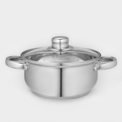 Кастрюля Катунь «Гретта», 2.2 л, d=18 см, капсульное дно, индукция, нержавеющая сталь