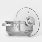 Кастрюля Катунь «Гретта», 2.2 л, d=18 см, капсульное дно, индукция, нержавеющая сталь, AISI - 201 - Фото 3