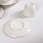 Набор кофейный Coffee, 8 предметов: 4 чашки 70 мл, 4 блюдца, керамика, белый - Фото 3