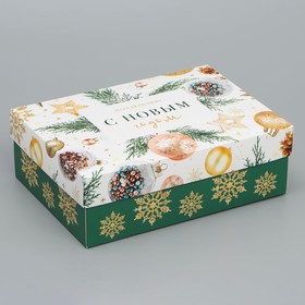 Коробка складная «С Новым годом», 21 × 15 × 7 см