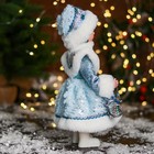 Снегурочка под ёлку «Зимнее волшебство. В шубке с камнями и барабанчиком», 30 см, голубой - Фото 2