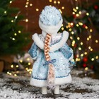 Снегурочка под ёлку «Зимнее волшебство. В шубке с камнями и барабанчиком», 30 см, голубой - Фото 3