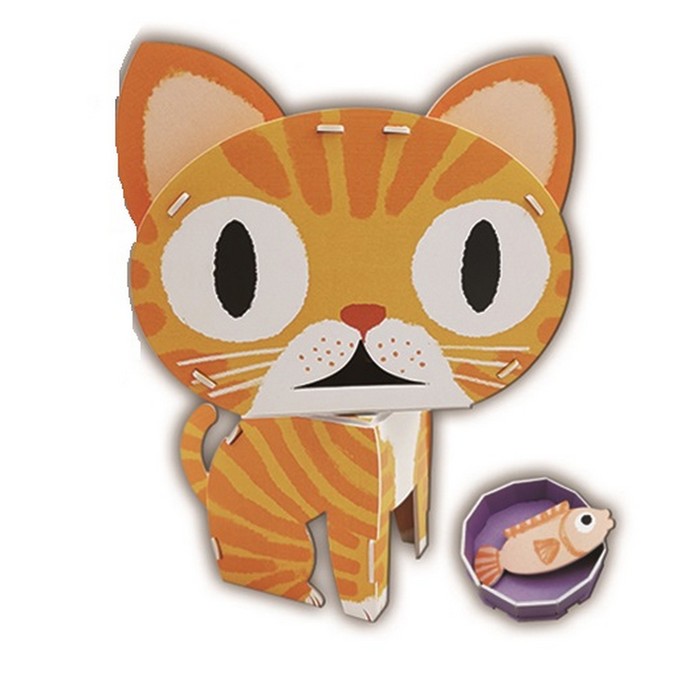 Конструктор 3D фигурки «Кот», набор для творчества - Фото 1