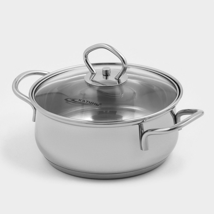 Кастрюля из нержавеющей стали «Лира», 1.5 л, d=16 см, капсульное дно, индукция - Фото 1